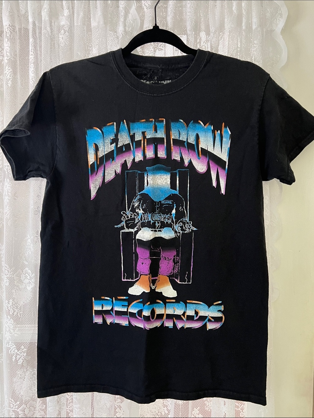 Death Row Records Graphic T-Shirt - Retro Chrome Neon Logo Tee